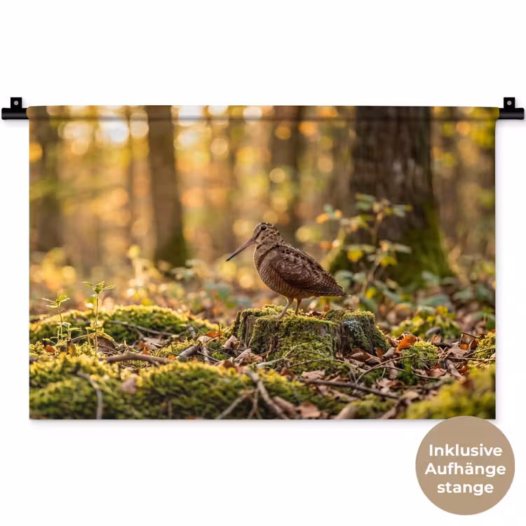 Houtsnip - Bos - Bladeren - Herfst - Gecamoufleerd Wandkleed katoen klein -t3d_DE