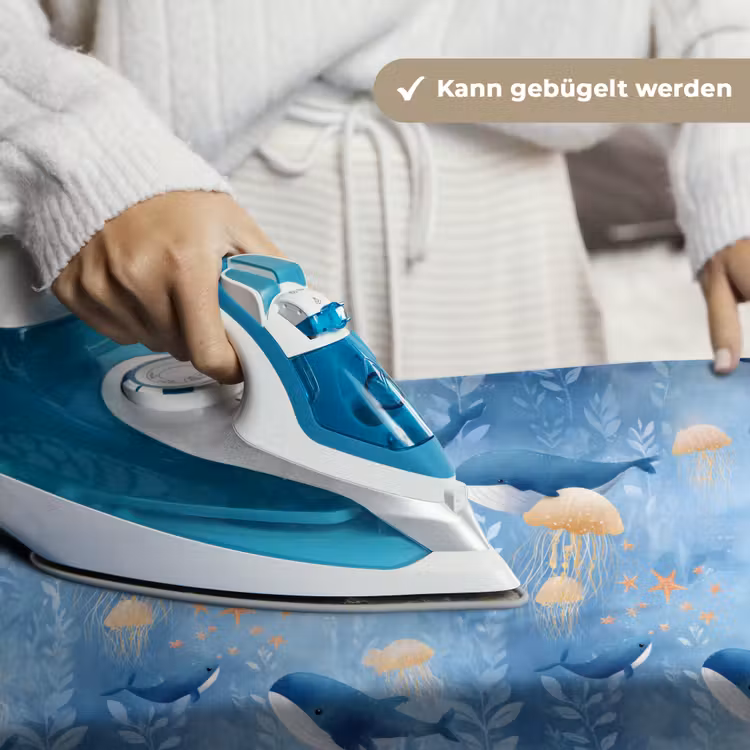 Walvissen - Oceaan - Blauw Wandkleed katoen klein 269 -tsfeer9_DE