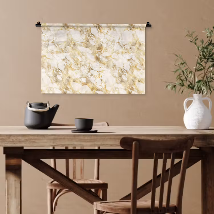 Warm - Gouden - Marmer - Patroon Wandkleed katoen klein 269 -sfeer6
