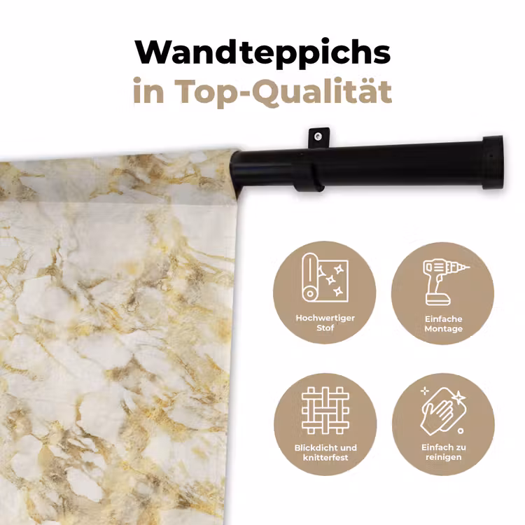 Warm - Gouden - Marmer - Patroon Wandkleed katoen klein 269 -tsfeer2_DE