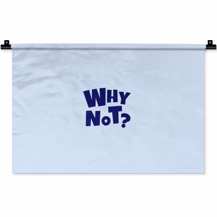 Why not - Blauw - Licht blauw - Quote Wandkleed katoen klein -zz3d