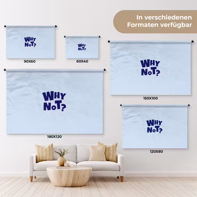 Why not - Blauw - Licht blauw - Quote Wandkleed katoen klein -tsfeer8_DE