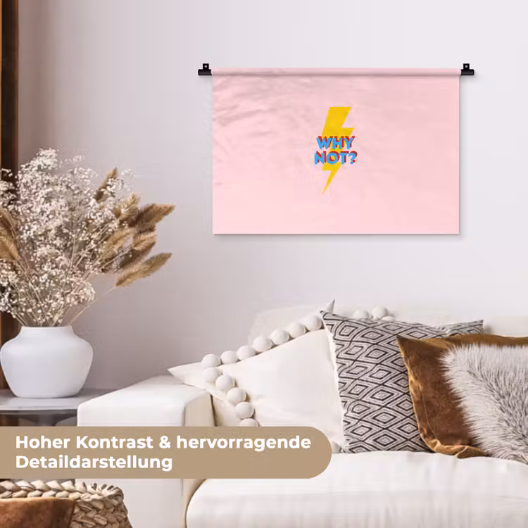 Why not - Bliksem - Roze Wandkleed katoen klein -tsfeer1_DE