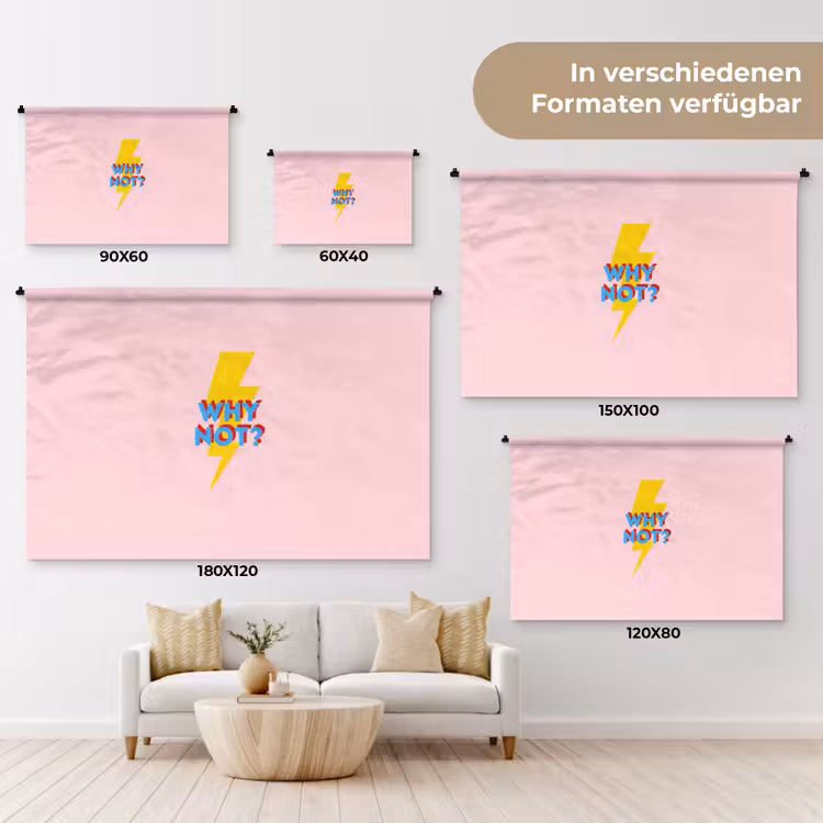 Why not - Bliksem - Roze Wandkleed katoen klein -tsfeer8_DE