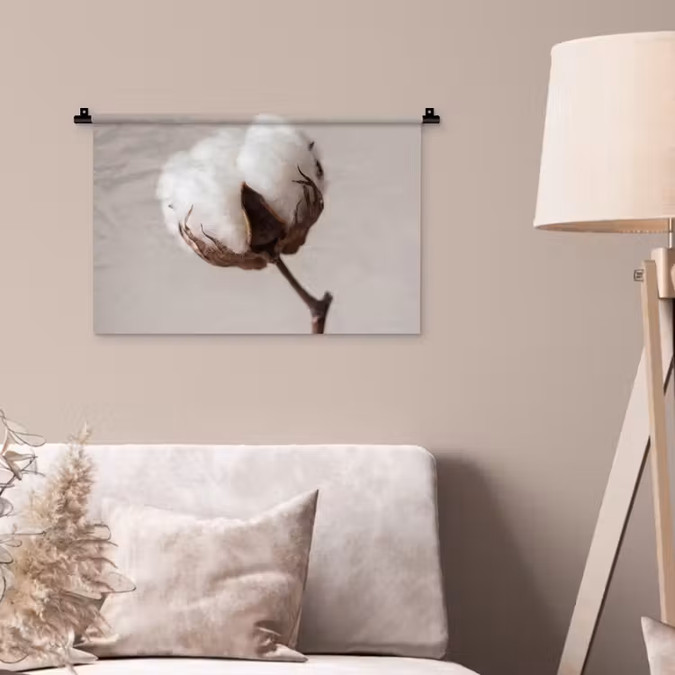 Katoenbol - Minimalistisch - Wit Wandkleed katoen klein -sfeer4