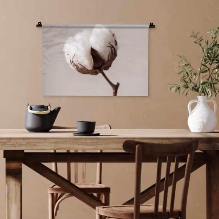 Katoenbol - Minimalistisch - Wit Wandkleed katoen klein -sfeer6