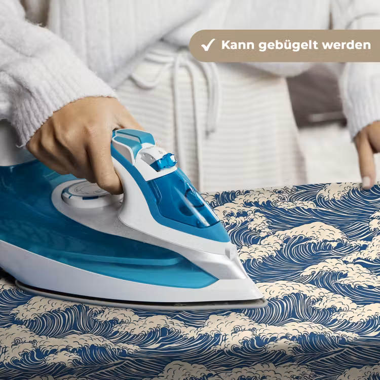 Golven - Klassiek - Blauw Wandkleed katoen klein 269 -tsfeer9_DE