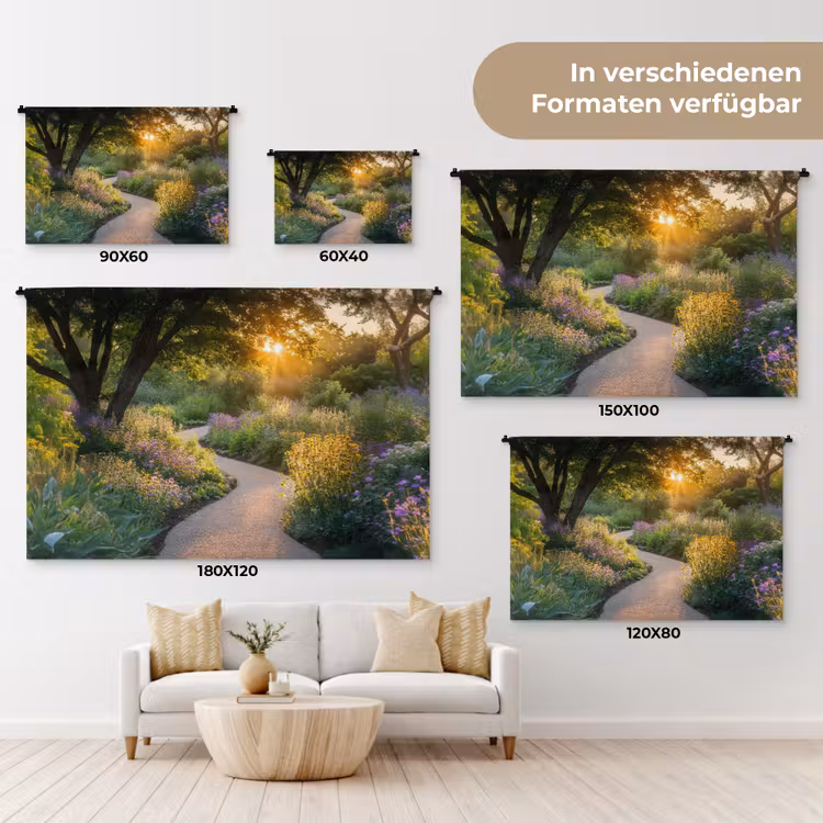 Pad - Bloemen - Park Wandkleed katoen klein -tsfeer8_DE
