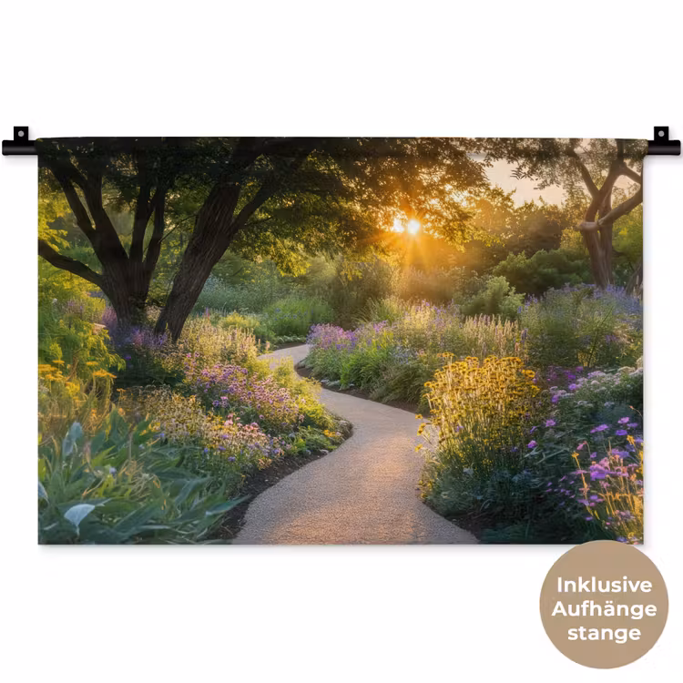 Pad - Bloemen - Park Wandkleed katoen klein -t3d_DE