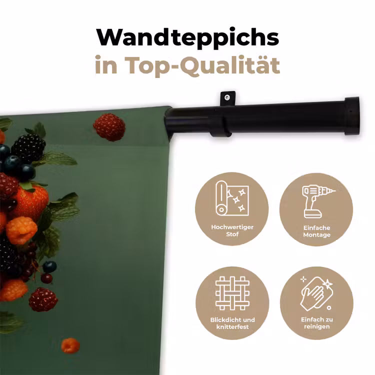 Vrouw - Aardbeien - Frambozen - Bramen - Bessen Wandkleed katoen klein -tsfeer2_DE