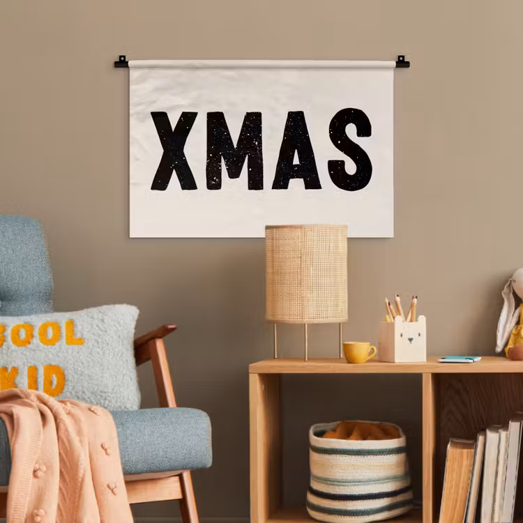 Kerst - Beige - Quotes - Xmas - Feestdagen Wandkleed katoen klein -wsfeer4_kind