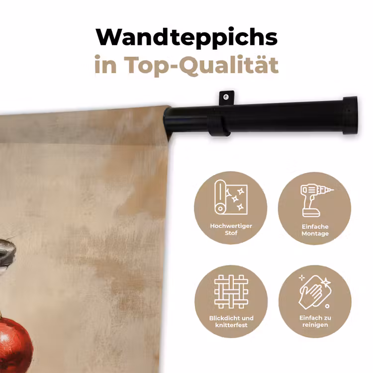Kerst - Hert - Gewei - Kerstbal - Rendier Wandkleed katoen klein -tsfeer2_DE