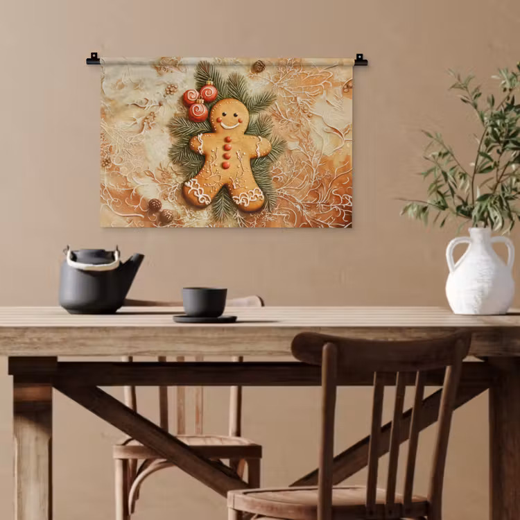 Kerstmis - Koekje - Poppetje - Speculaas Wandkleed katoen klein -sfeer6