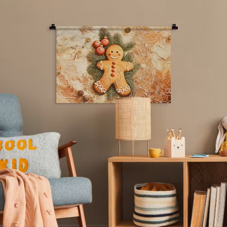 Kerstmis - Koekje - Poppetje - Speculaas Wandkleed katoen klein -wsfeer4_kind