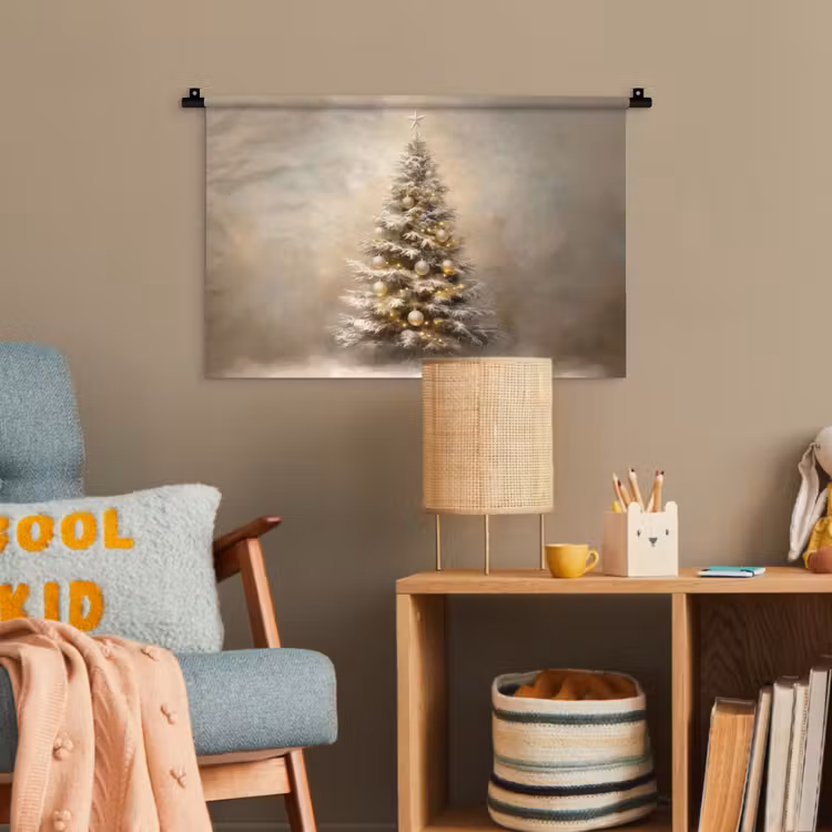 Kerst - kerstboom - Sneeuw - Art Wandkleed katoen klein -wsfeer4_kind