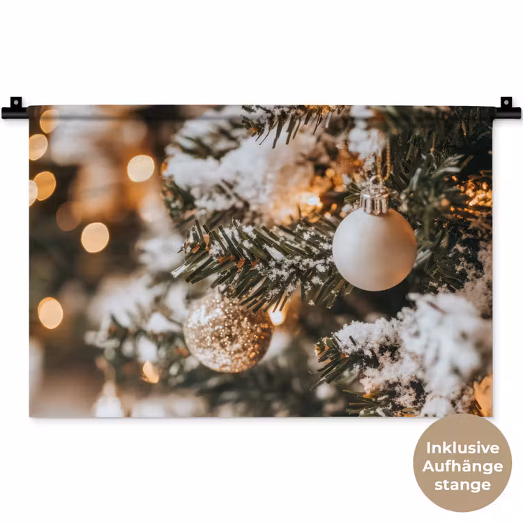 Kerst - Kerstboom - Winter - Binnen - Sneeuw Wandkleed katoen klein -t3d_DE