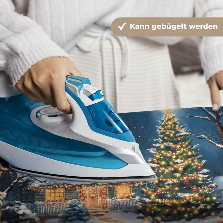 Kerst - Kerstboom - Winter - Huis - Sneeuw Wandkleed katoen klein -tsfeer9_DE