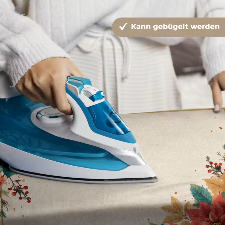 Kerst - Poinsettia - Omlijsting - Kleurrijk Wandkleed katoen klein -tsfeer9_DE