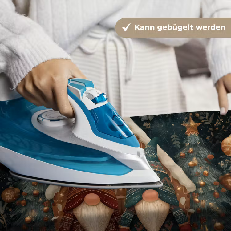Kerst - Gnomen - Peperkoekhuisje - Rood - Groen Wandkleed katoen klein -tsfeer9_DE