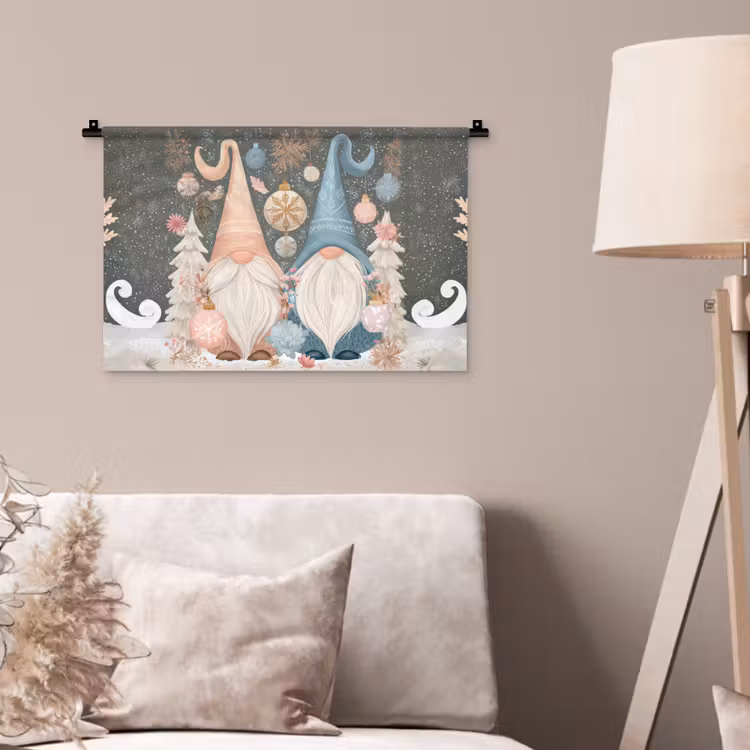 Kerst - Gnomen - Pastel Wandkleed katoen klein -sfeer4