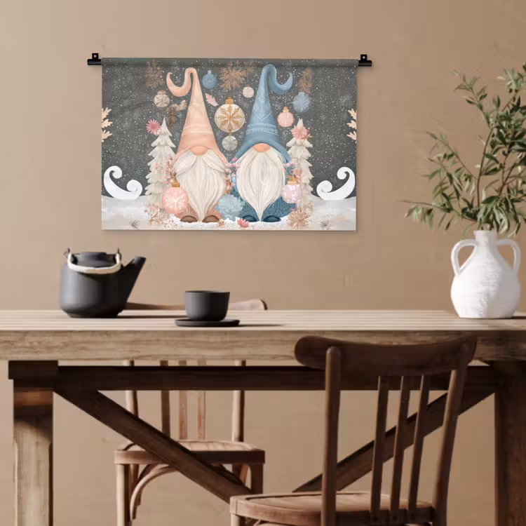 Kerst - Gnomen - Pastel Wandkleed katoen klein -sfeer6