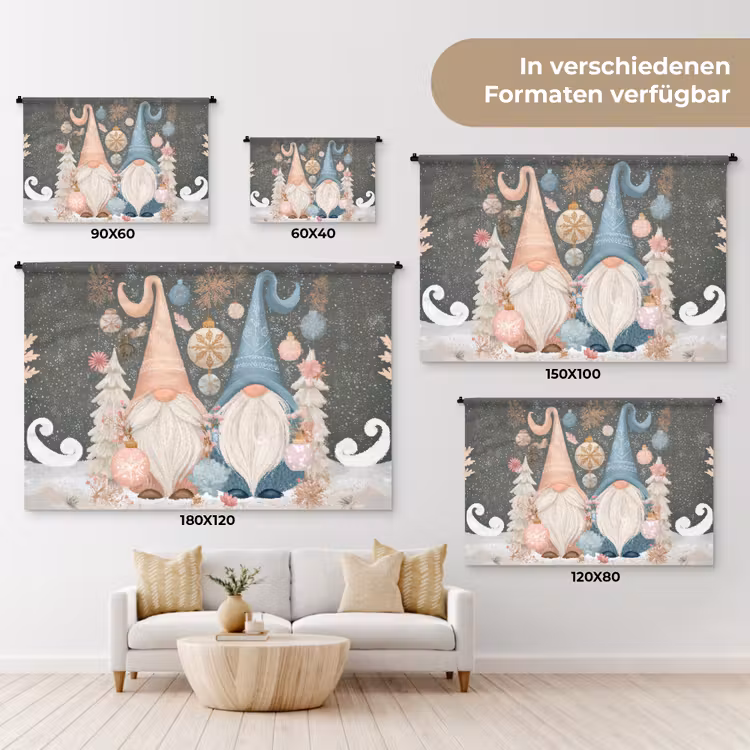 Kerst - Gnomen - Pastel Wandkleed katoen klein -tsfeer8_DE