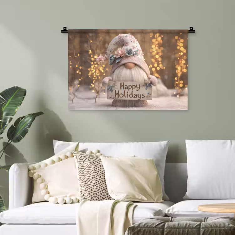 Kerst - Gnome - Bord - Kleurrijk Wandkleed katoen klein -sfeer7