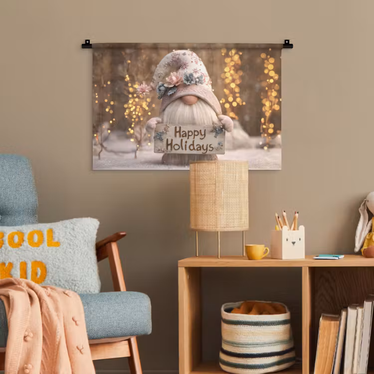 Kerst - Gnome - Bord - Kleurrijk Wandkleed katoen klein -wsfeer4_kind