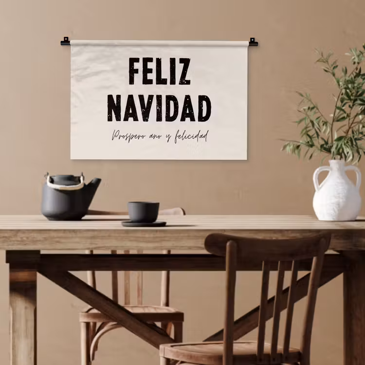 Kerst - Quotes - Feliz navidad - Kerstmis - Feestdagen Wandkleed katoen klein -sfeer6