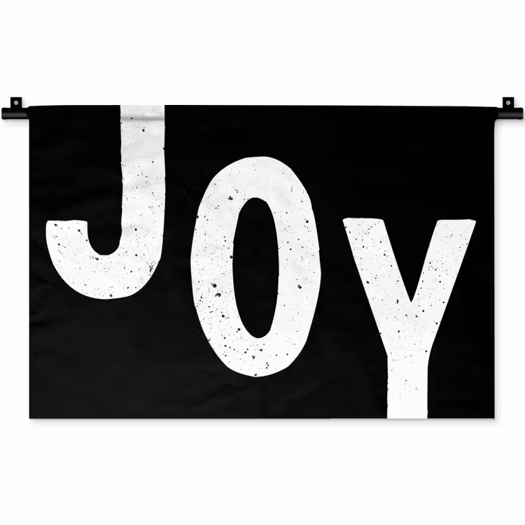 Kerstmis - Quotes - Joy - Zwart - Feest Wandkleed katoen klein -zz3d