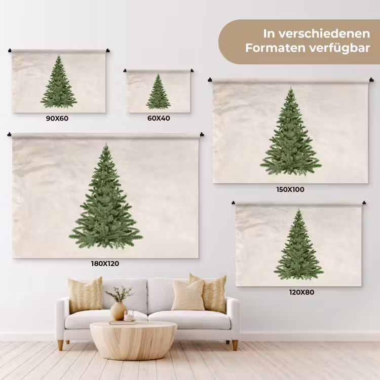 Kerstboom - Groen - Kerstmis - Feestdagen Wandkleed katoen klein -tsfeer8_DE