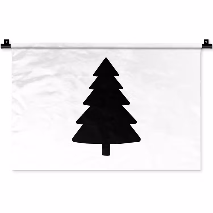 Kerstboom - Zwart - Kerstmis - Feest Wandkleed katoen klein -zz3d