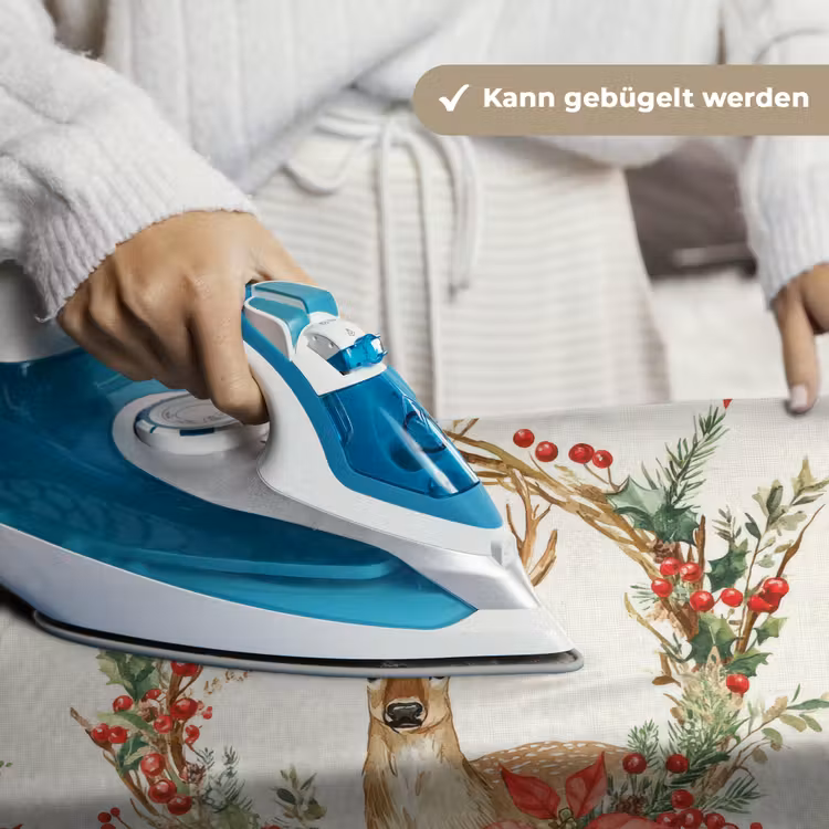 Kerstkrans - Hert - Hulst - Rood Wandkleed katoen klein -tsfeer9_DE