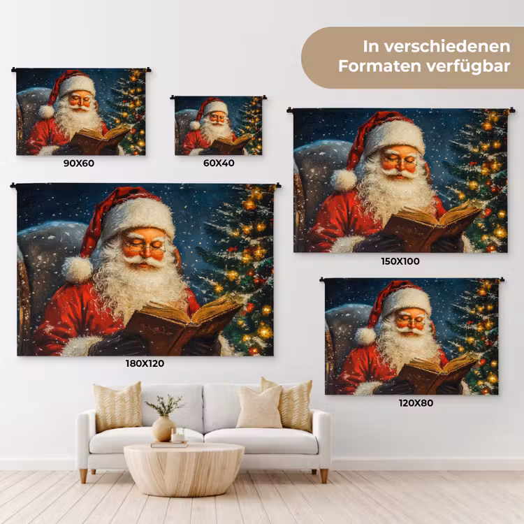 Kerstman - Kerst - Winter - Kerstboom Wandkleed katoen klein -tsfeer8_DE