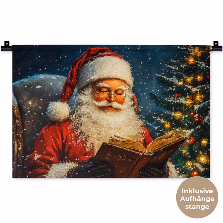 Kerstman - Kerst - Winter - Kerstboom Wandkleed katoen klein -t3d_DE