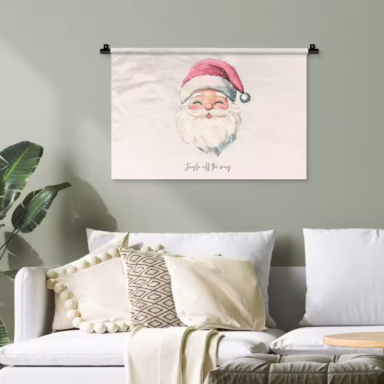 Kerstman - Kerst - Quote - Beige Wandkleed katoen klein -sfeer7