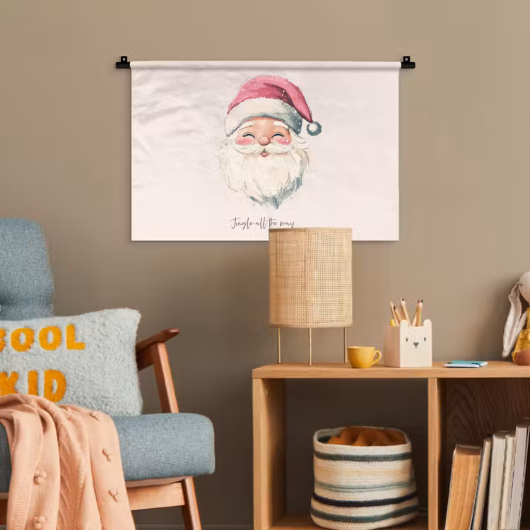 Kerstman - Kerst - Quote - Beige Wandkleed katoen klein -wsfeer4_kind