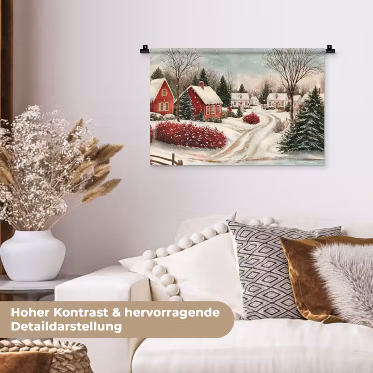 Kerstsfeer - Landelijk - Rood Wandkleed katoen klein -tsfeer1_DE