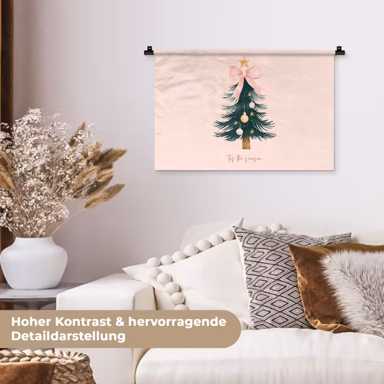 Christmas Season - Kerst - Kerstboom - Roze Wandkleed katoen klein -tsfeer1_DE