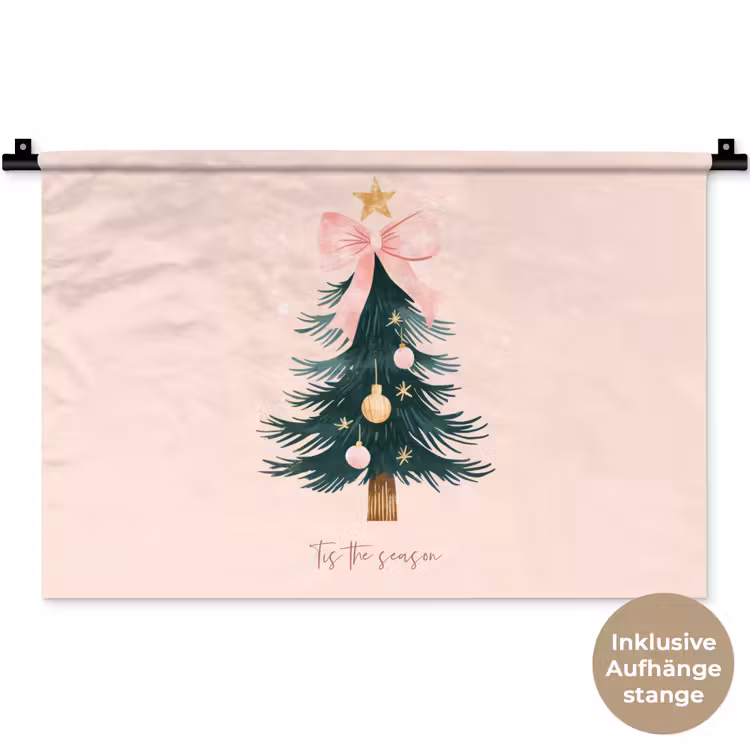 Christmas Season - Kerst - Kerstboom - Roze Wandkleed katoen klein -t3d_DE
