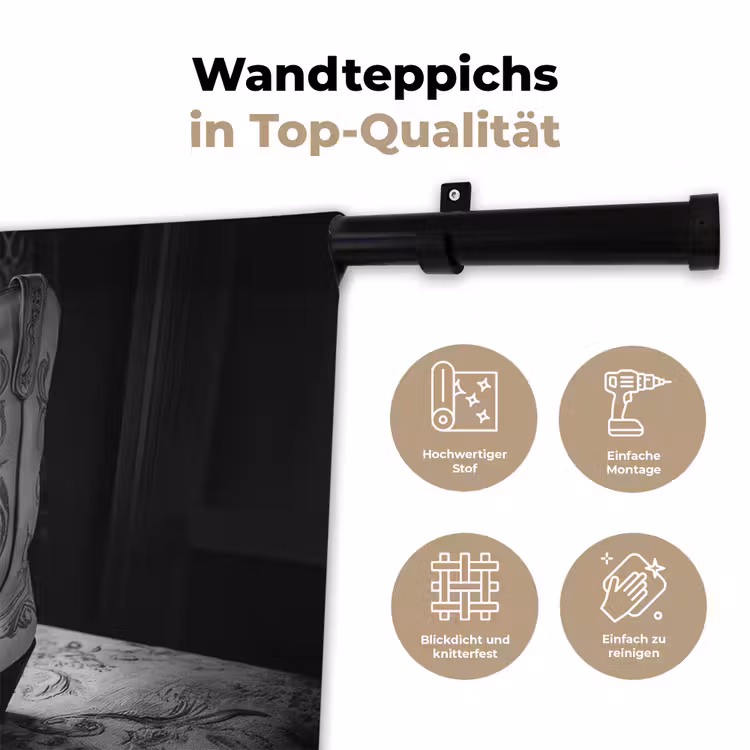 Wijn - Cowboylaarzen - Raamlicht - Wit Wandkleed katoen klein -tsfeer2_DE