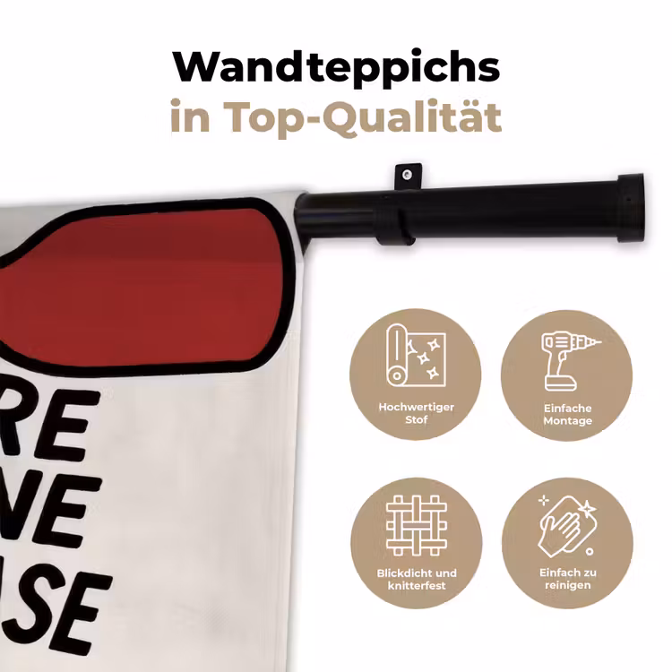 Wijnfles - Quote - Rood - Glas Wandkleed katoen klein -tsfeer2_DE