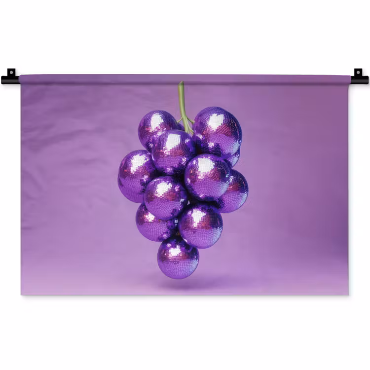 Druif - Disco - Glitter - Paars Wandkleed katoen klein -zz3d