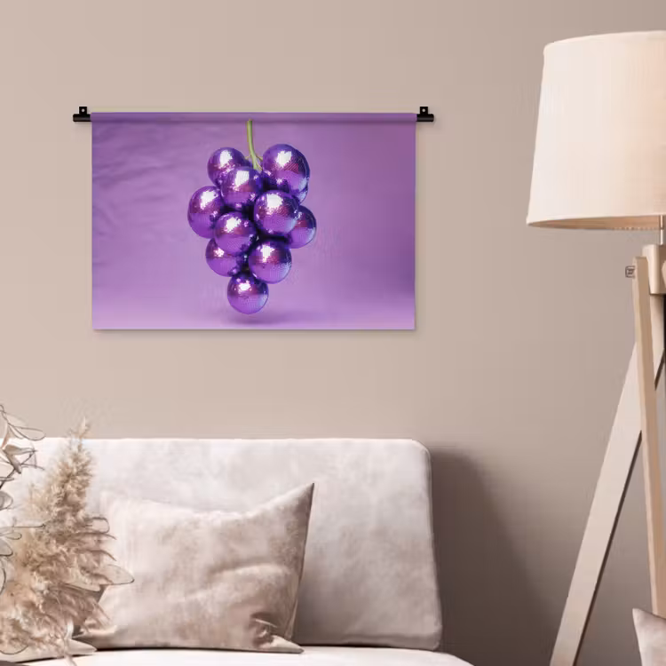 Druif - Disco - Glitter - Paars Wandkleed katoen klein -sfeer4
