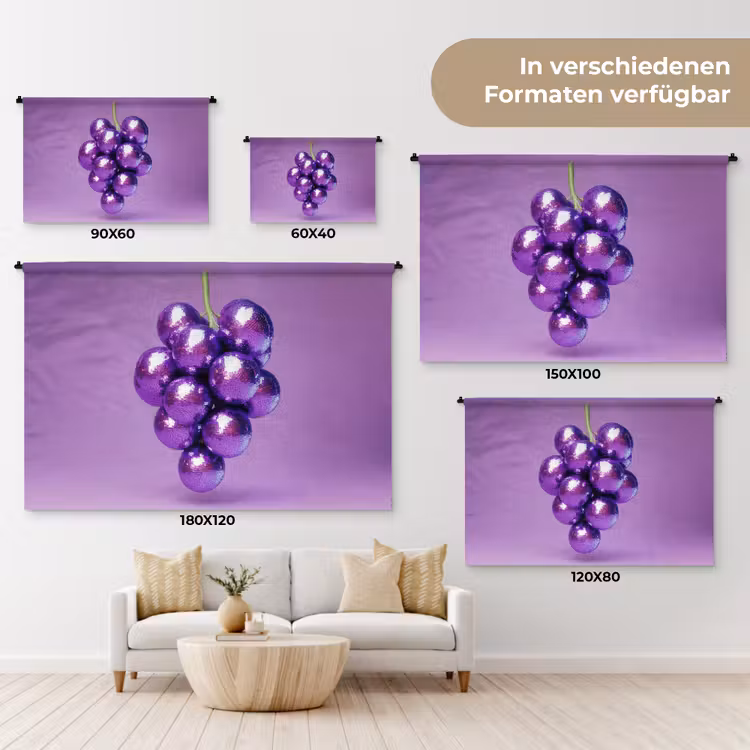 Druif - Disco - Glitter - Paars Wandkleed katoen klein -tsfeer8_DE