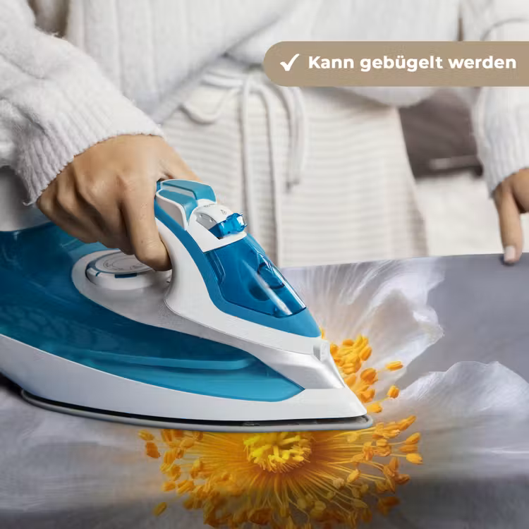 Wit - Bloem - Elegant Wandkleed katoen klein -tsfeer9_DE