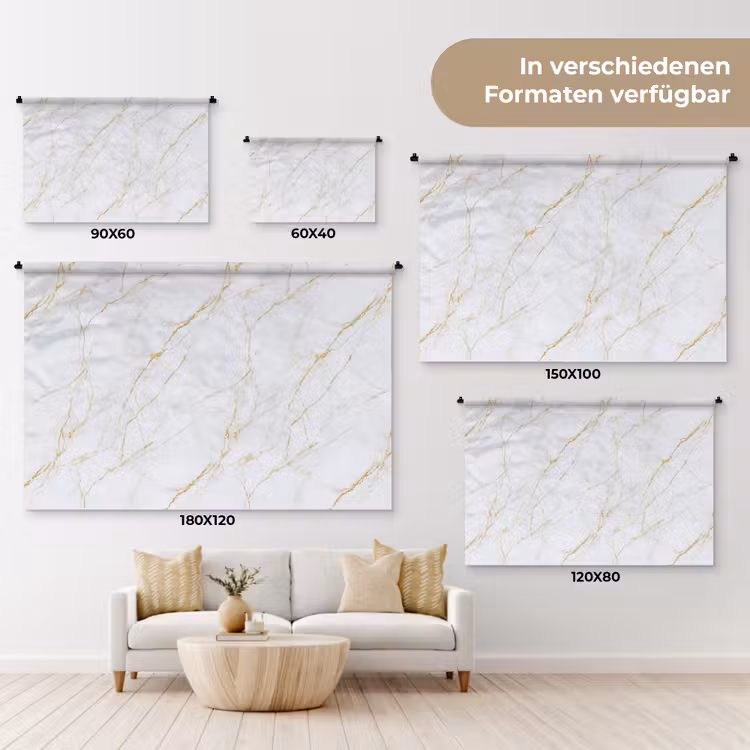 Wit - Marmer - Goud - Luxueus Wandkleed katoen klein 269 -tsfeer8_DE