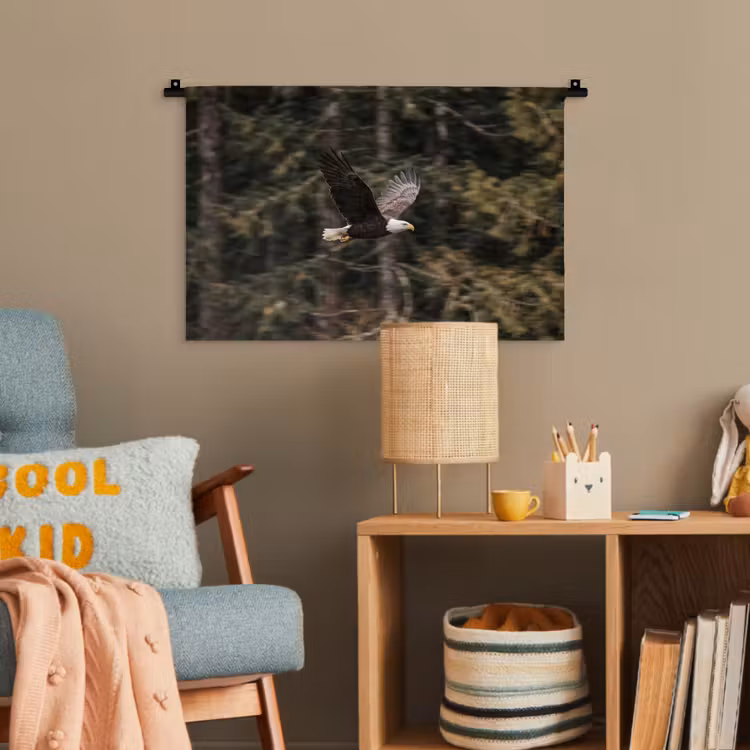 Zeearend - Vliegen - Bos - Natuur Wandkleed katoen klein -wsfeer4_kind