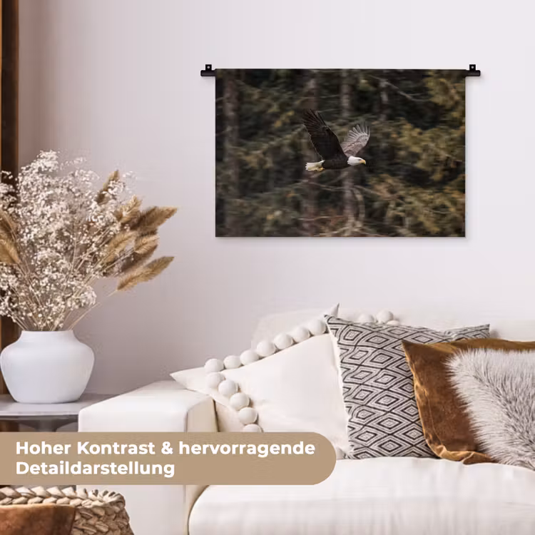 Zeearend - Vliegen - Bos - Natuur Wandkleed katoen klein -tsfeer1_DE
