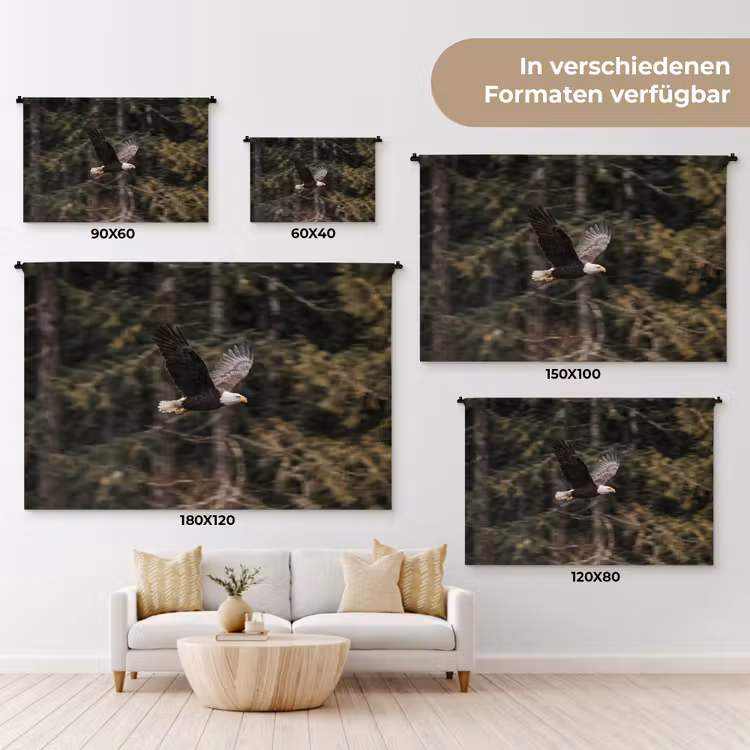 Zeearend - Vliegen - Bos - Natuur Wandkleed katoen klein -tsfeer8_DE